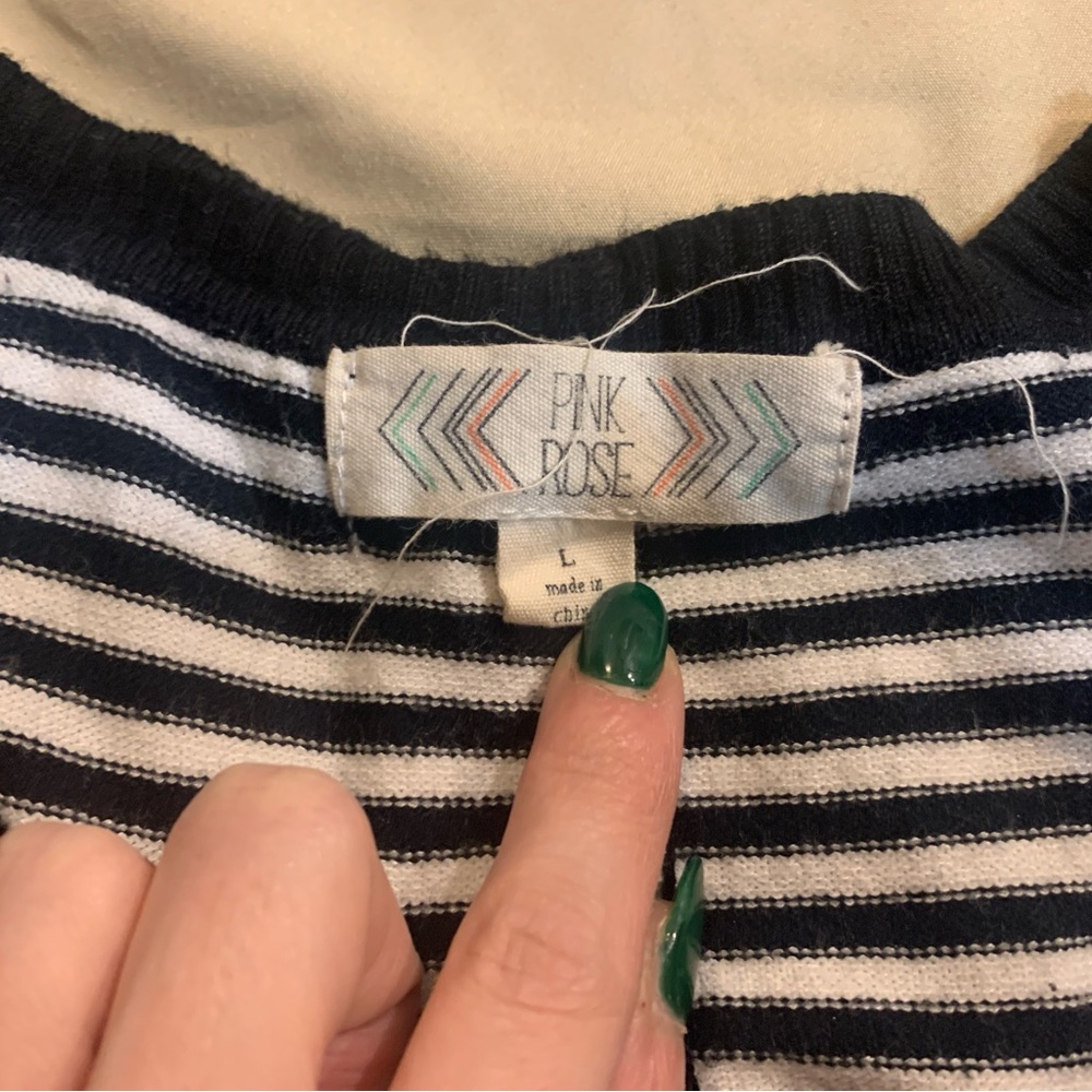 Pink Rose Striped Sweater Dress - Picture 2 of 10